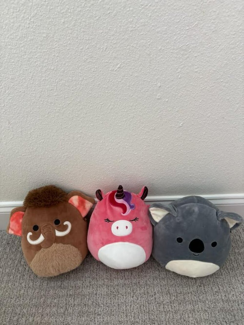 3 pack squishmallows Unicorn, Mammoth, and Koala 8"